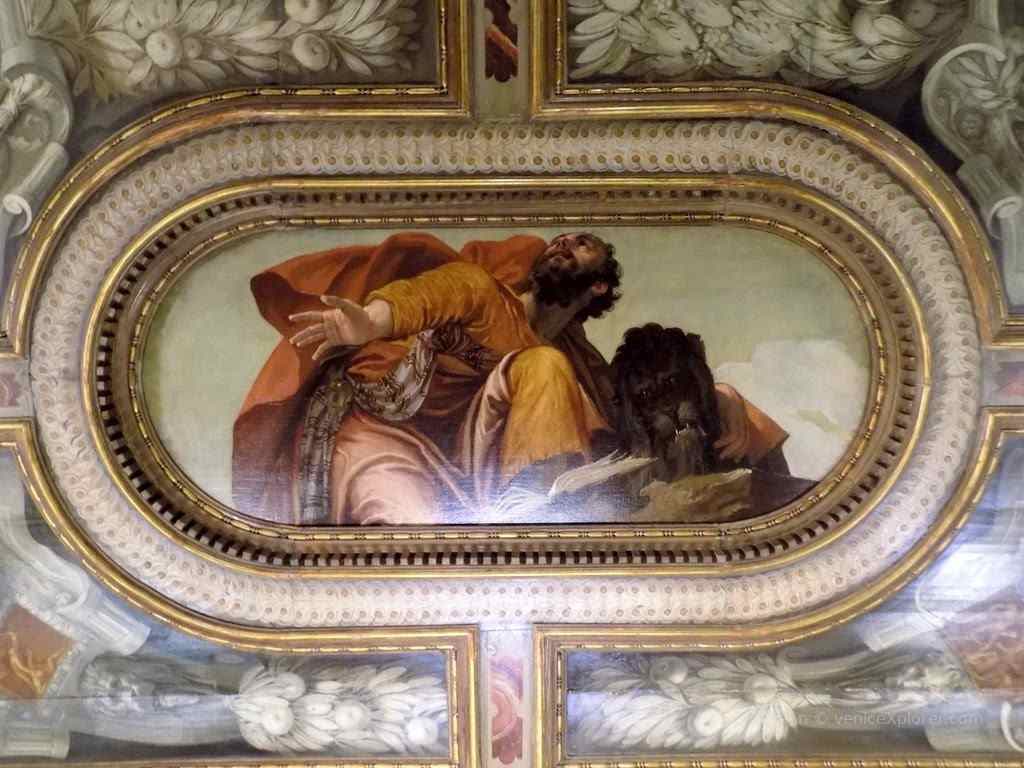 The Sacristy of San Sebastiano. St Mark, identified by the lion (1555), by Veronese